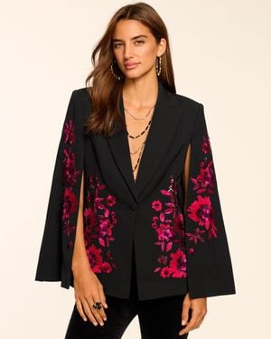 Ramy Brook Lucinda Embellished Cape - Red