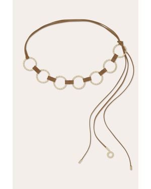 Ramy Brook Chiara Suede Chain Belt - Natural