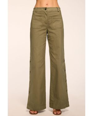 Ramy Brook Giselle Canvas Wide Leg Pant - Green