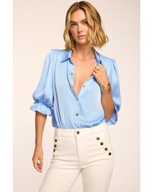 Ramy Brook Dina Button Down Bodysuit - Blue