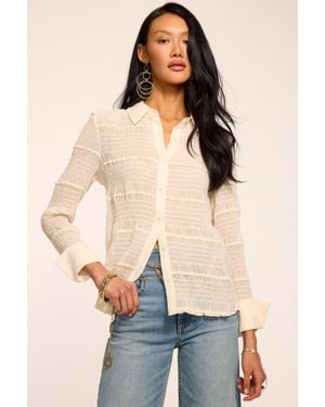 Ramy Brook Estelle Embellished Button Down Top - Blue