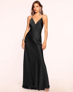Ramy Brook Caspe V-Neck Gown - Black