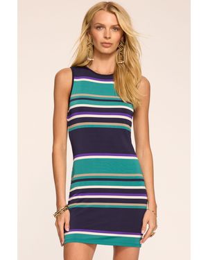 Ramy Brook Flora Striped Knit Mini Dress - Blue