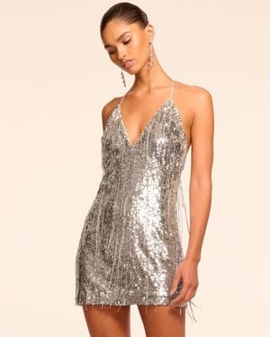 Ramy Brook Annabelle Sequin Fringe Mini Dress - Natural