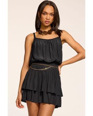 Ramy Brook Evelynn Smocked Waist Mini Dress - Black