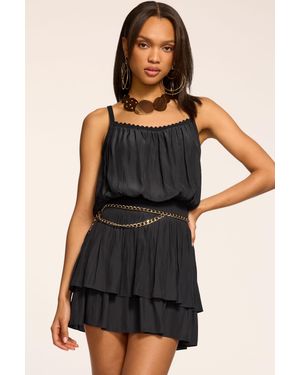 Ramy Brook Evelynn Smocked Waist Mini Dress - Black