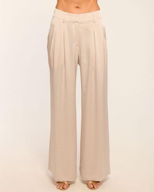 Ramy Brook Oscar Pleated Wide Leg Pant - Natural