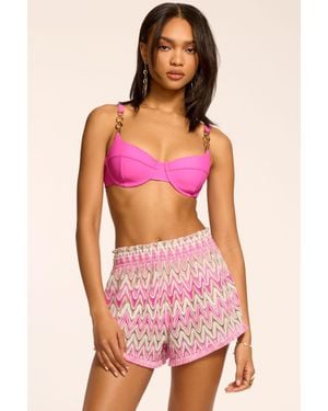 Ramy Brook Analisa Chevron Knit Mini Short - Red
