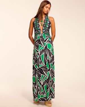 Ramy Brook Rayna Jersey Plunging Maxi Dress - Green