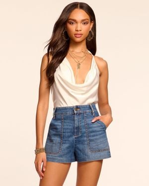 Ramy Brook Hilary High Waisted Denim Mini Short - Blue
