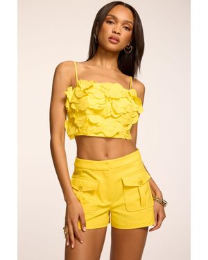 Ramy Brook Everly Embellished Cotton Cropped Top - Yellow
