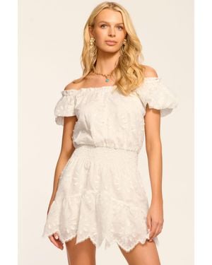 Ramy Brook Verona Embroidered Organza Mini Dress - Natural