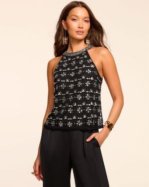 Ramy Brook Taylor Embellished High Neck Tank Top - Black