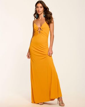 Ramy Brook Chrissy Jersey Cutout Gown - Orange