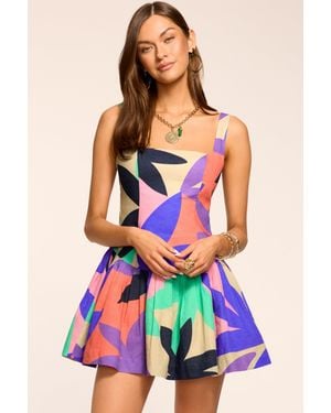 Ramy Brook Everleigh Printed Linen Mini Dress - Blue