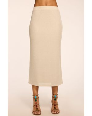 Ramy Brook Jade Lurex Knit Midi Skirt - Natural
