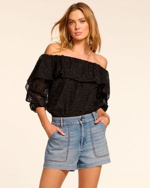 Ramy Brook Hilary High Waisted Denim Mini Short - Black