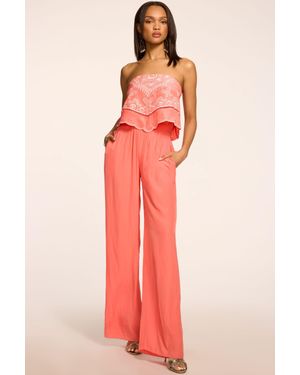 Ramy Brook Aspen Embroidered Strapless Jumpsuit