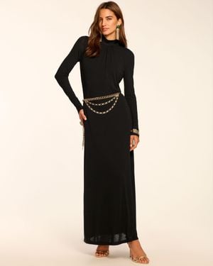 Ramy Brook Alexandra Knit Mock Neck Maxi Dress - Black