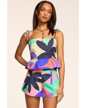 Ramy Brook Iris Printed Linen Mini Short - Blue