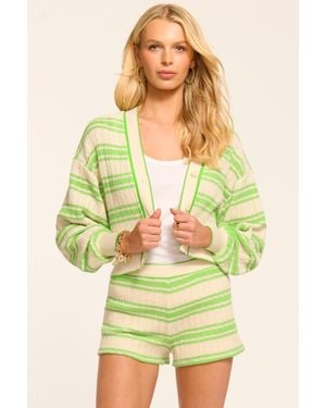 Ramy Brook Olympia Striped Knit Mini Short - Yellow