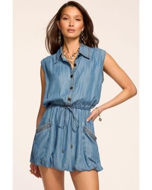 Ramy Brook Mireya Chambray Mini Dress - Blue