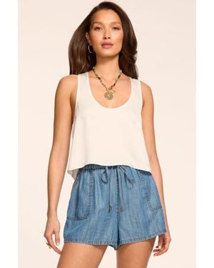 Ramy Brook Annalise Chambray Mini Short - Blue