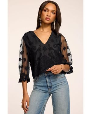 Ramy Brook Esmeralda Embroidered Top - Black
