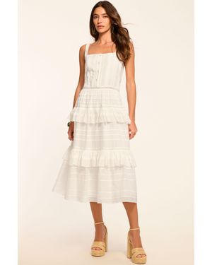 Ramy Brook Daria Embroidered Voile Midi Dress - Natural