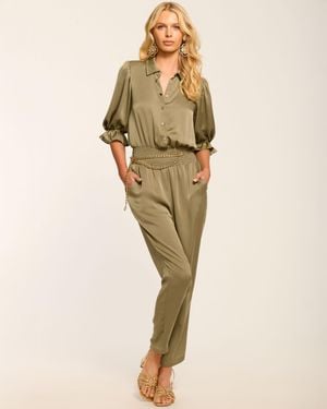 Ramy Brook Dina Short Sleeve Button Down Jumpsuit - Multicolor