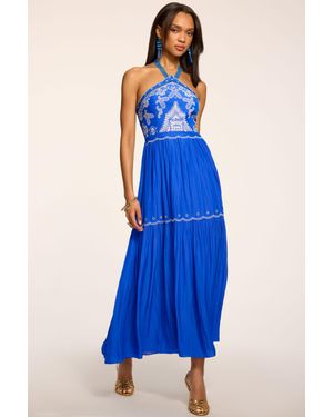 Ramy Brook Kenna Embroidered Midi Dress - Blue
