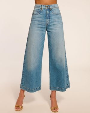 Ramy Brook Tyra 5-Pocket Cropped Wide Leg Jean - Blue