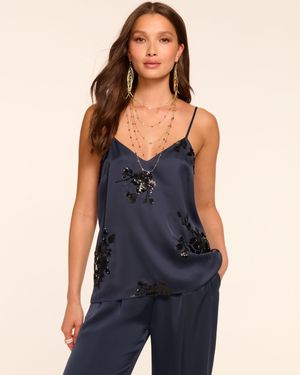 Ramy Brook Sandra V-Neck Embellished Tank Top - Blue