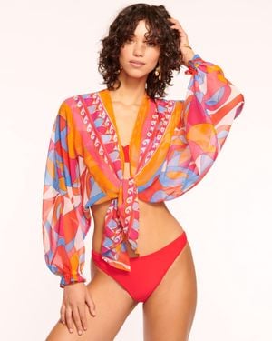 Ramy Brook Izora Coverup Top - Red