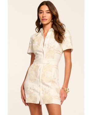 Ramy Brook Shannon Floral Embroidered Mini Dress - Natural