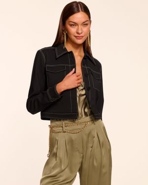 Ramy Brook Marrie Stitched Stretch Cotton Jacket - Black