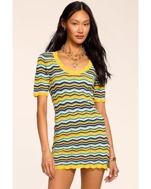 Ramy Brook Caitlin Printed Knit Mini Dress - Yellow