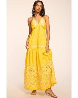 Ramy Brook Amaris Embroidered Maxi Dress - Yellow