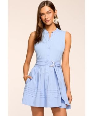 Ramy Brook Orla Cotton Knit Combo Mini Dress - Blue