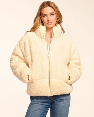 Ramy Brook Eliana Cable Knit Puffer Coat - Natural