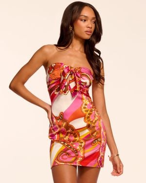 Ramy Brook Orion Printed Silk Strapless Mini Dress - Red