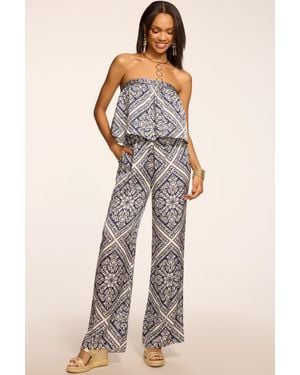 Ramy Brook Thadia Printed Strapless Jumpsuit - Multicolor