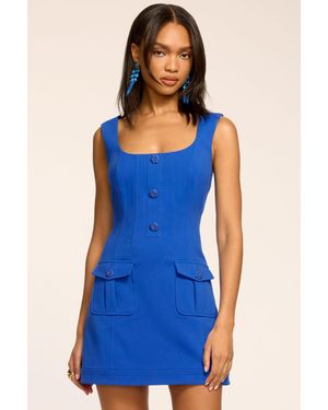 Ramy Brook Azalea Cotton Tailored Scoop Neck Mini Dress - Blue