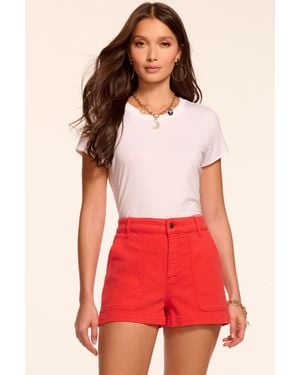 Ramy Brook Hilary High Waisted Denim Mini Short - Red
