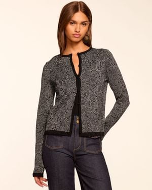 Ramy Brook Tricia Metallic Cardigan Sweater - Gray