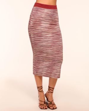Ramy Brook Erica Space Dye Knit Midi Skirt - Pink