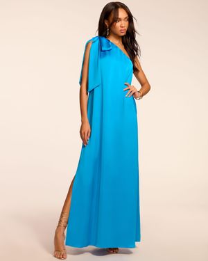 Ramy Brook Benita One-Shoulder Gown - Blue