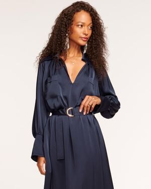 Ramy Brook Cecilia Belted Midi Dress - Blue