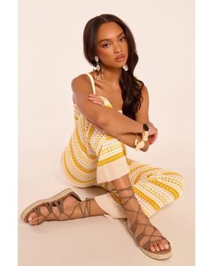 Ramy Brook Devon Lace Up Espadrille Flat - Orange