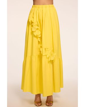 Ramy Brook Bridget Embellished Cotton Midi Skirt - Yellow